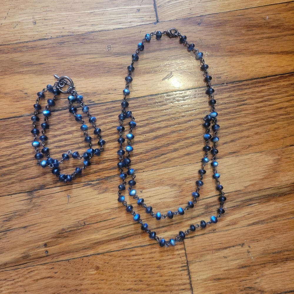Matching double strand necklace and bracelet